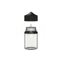 60ml stubby pet unicorn bottle cr clear natural black cap 500 count