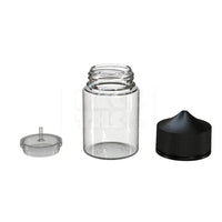 60ml stubby pet unicorn bottle cr clear natural black cap 500 count