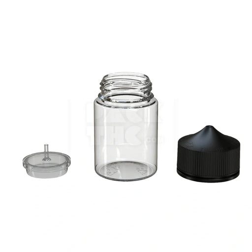 60ml stubby pet unicorn bottle cr clear natural black cap 500 count