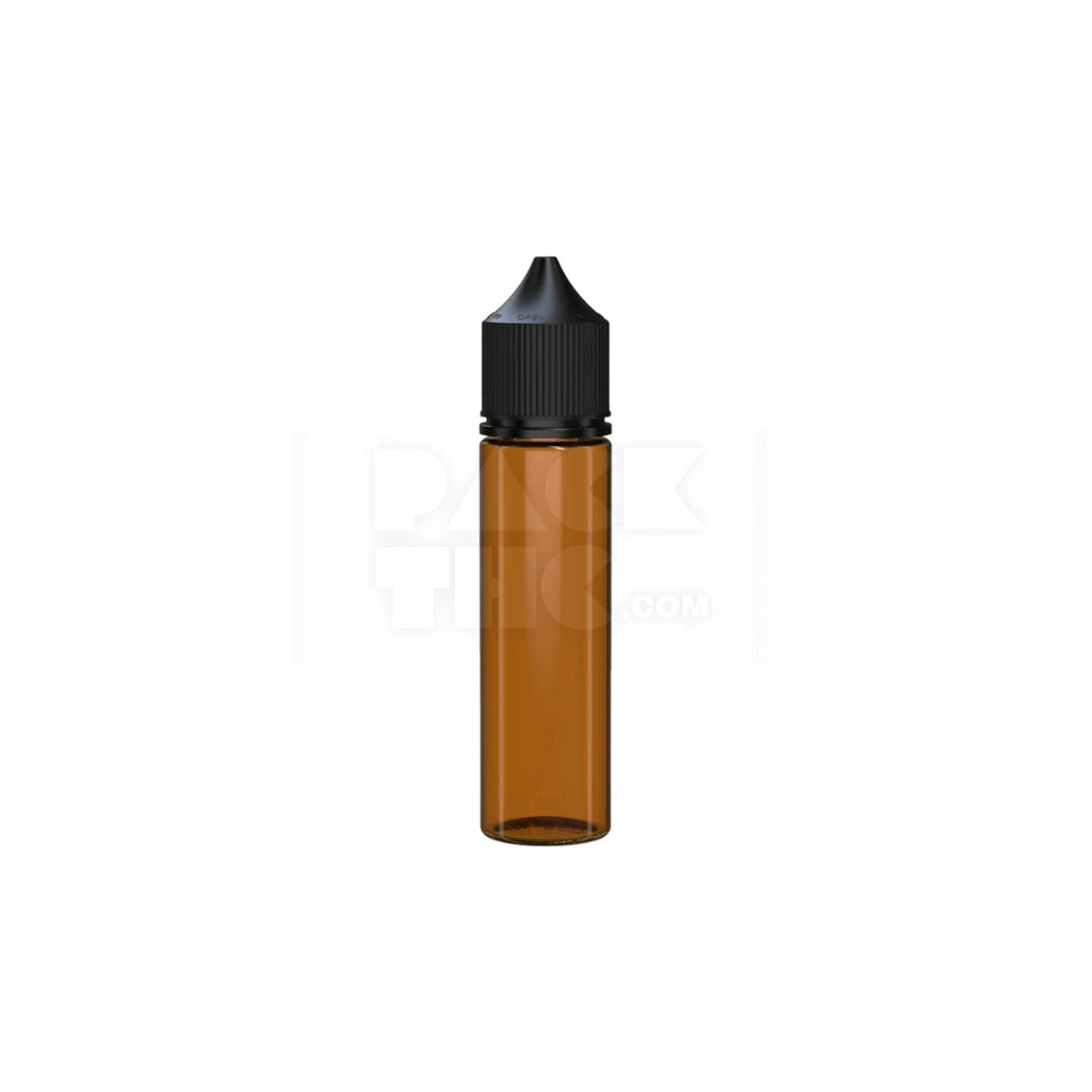 60ml v3 pet unicorn bottle cr translucent amber black cap 500 count