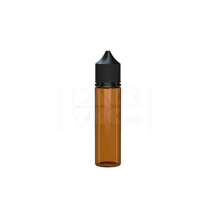 60ml v3 pet unicorn bottle cr translucent amber black cap 500 count