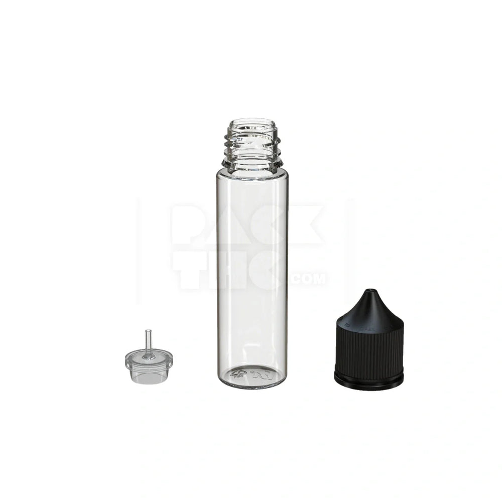 60ml v3 pet unicorn bottle cr clear natural black cap 500 count