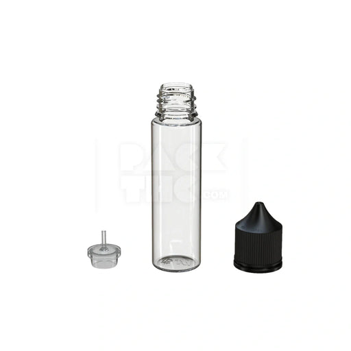 60ml v3 pet unicorn bottle cr clear natural black cap 500 count