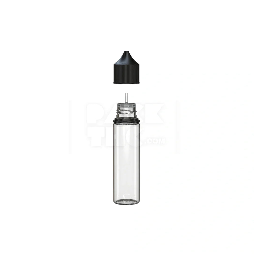 60ml v3 pet unicorn bottle cr clear natural black cap 500 count