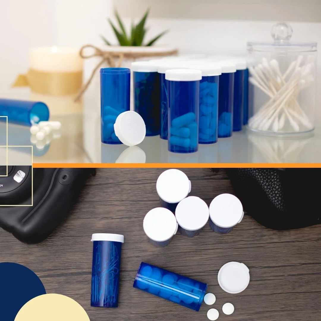60 dram push turn cr bottles blue