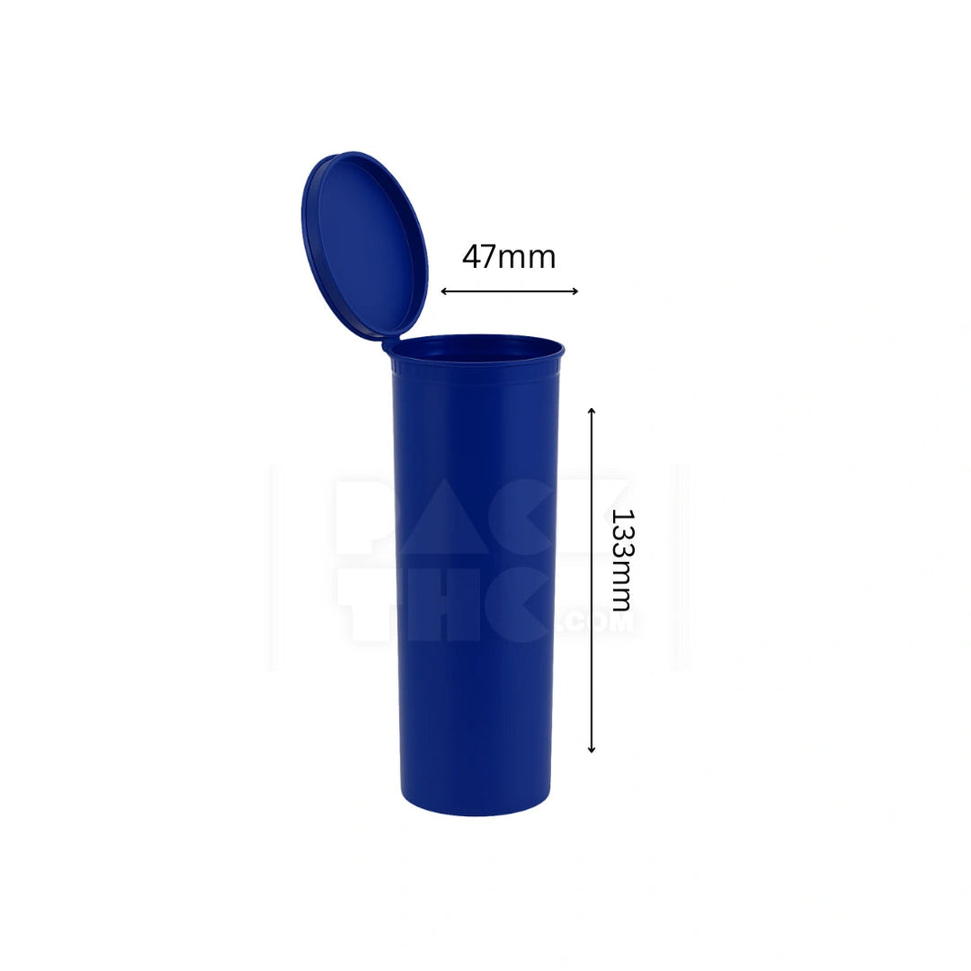image 60 DRAM POP TOP VIAL - 1/2OZ - ROYAL BLUE - (75 COUNT) Pack THC