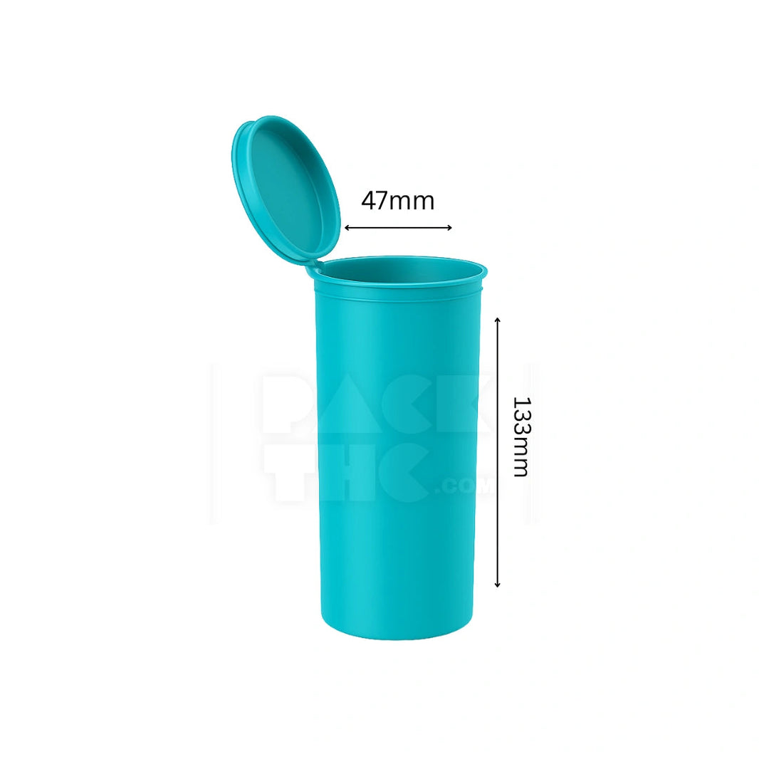 image 60 DRAM POP TOP VIAL - 1/2OZ - AQUA BLUE - (75 COUNT) Pack THC