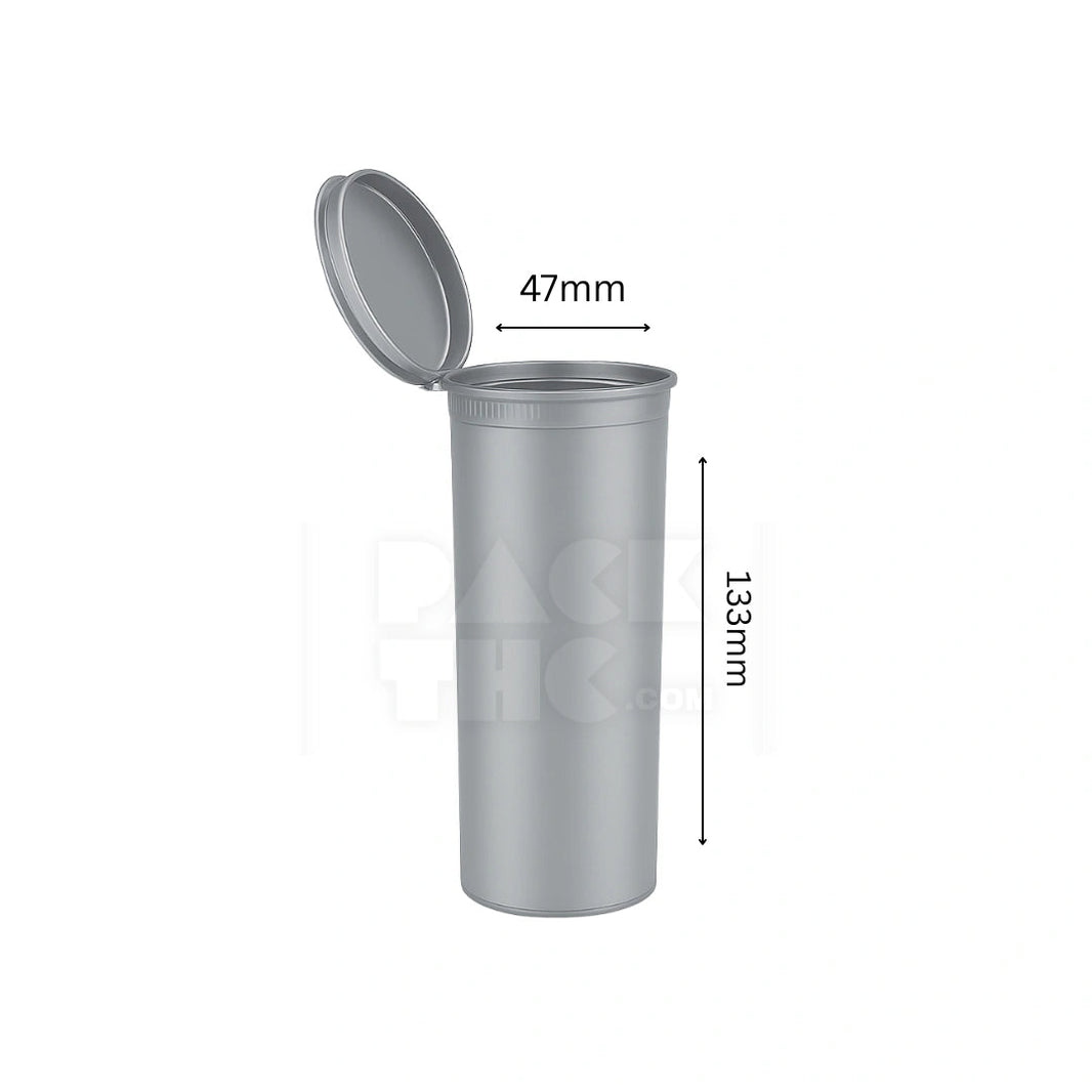 image 60 DRAM POP TOP VIAL - 1/2OZ - SILVER - (75 COUNT) Pack THC