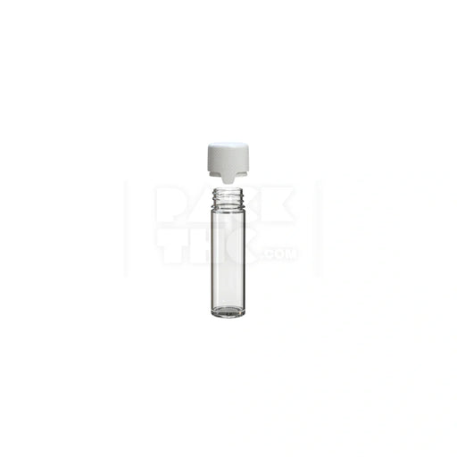 65mm aviator tube flat bottom clear natural white cap 500 count