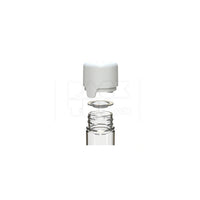 65mm aviator tube flat bottom clear natural white cap 500 count