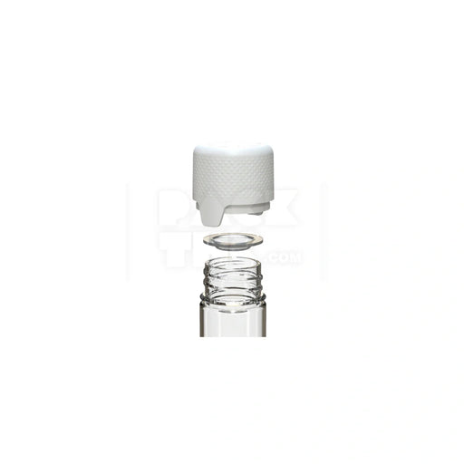 65mm aviator tube flat bottom clear natural white cap 500 count