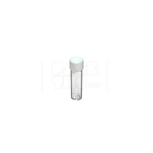 65mm aviator tube flat bottom clear natural white cap 500 count