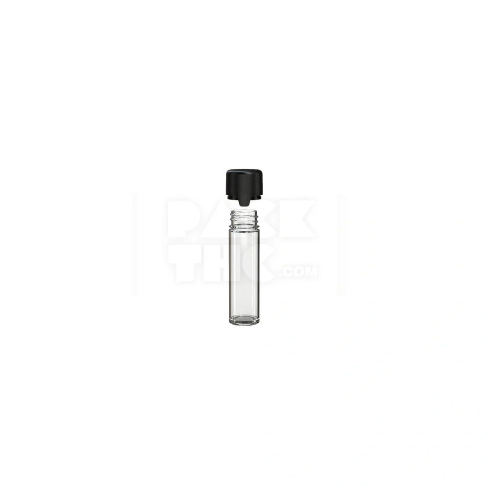 65mm aviator tube flat bottom clear natural black cap 500 count
