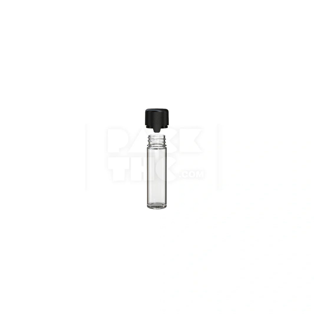 image 65mm aviator tube flat bottom clear natural black cap 500 count