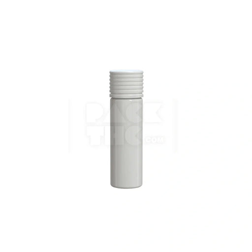 65mm spiral cr cartridge container flat bottom with 510 thread tamper evident break off band opaque white container with opaque white closure 400 count