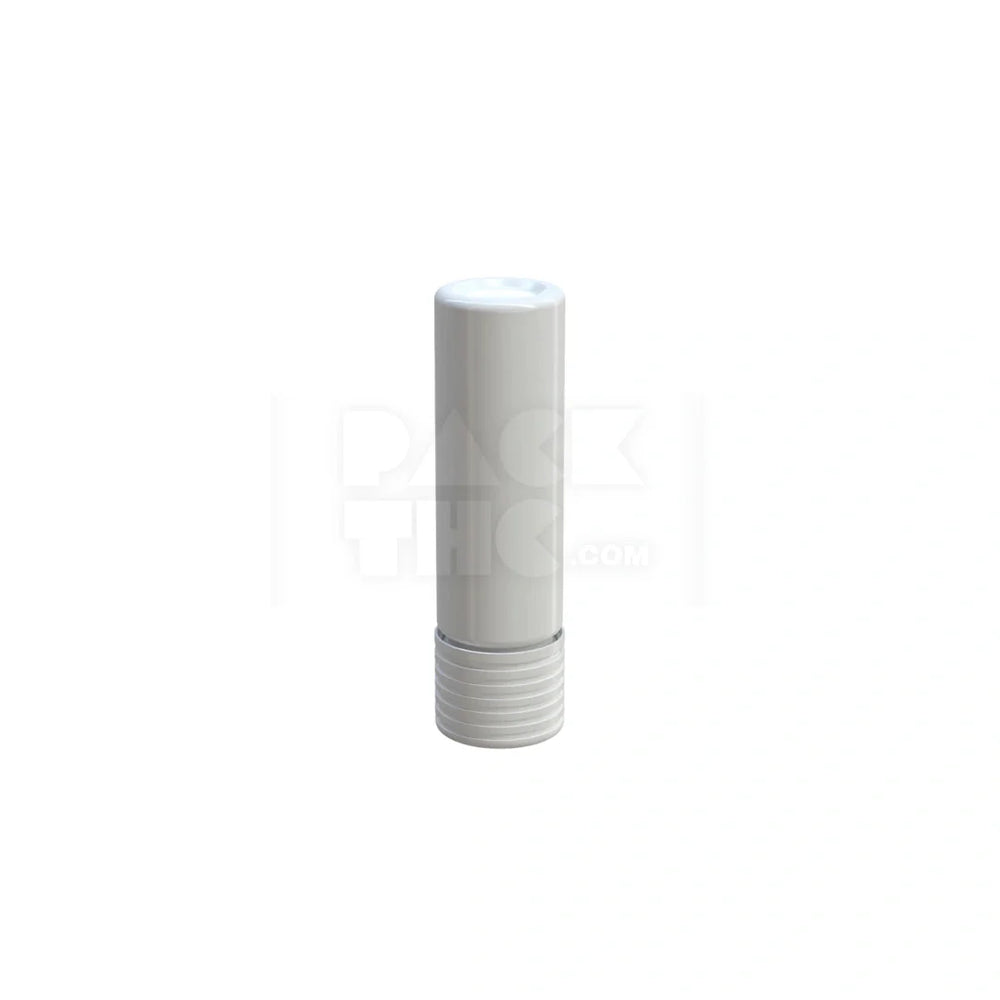 65mm spiral cr cartridge container flat bottom with 510 thread tamper evident break off band opaque white container with opaque white closure 400 count