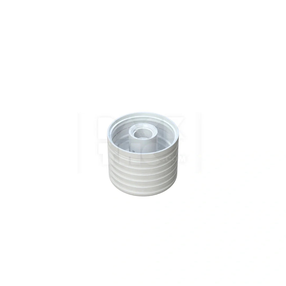 65mm spiral cr cartridge container flat bottom with 510 thread tamper evident break off band opaque white container with opaque white closure 400 count