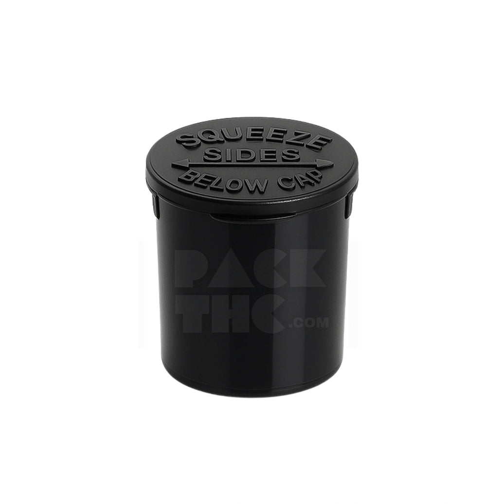 6 DRAM POP TOP VIAL - BLACK | Child-Resistant Bulk Case | PackTHC - (600)