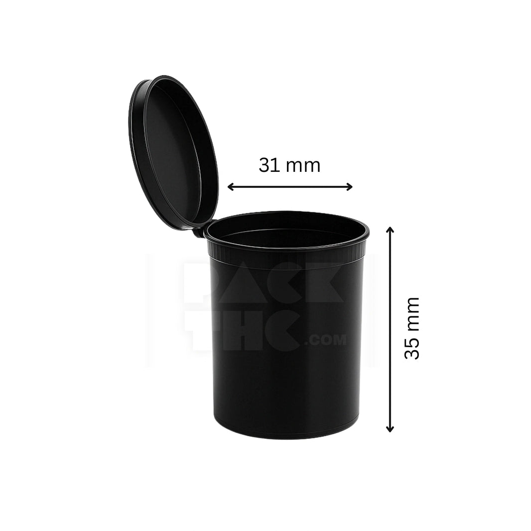 image 6 DRAM POP TOP VIAL - BLACK | Child-Resistant Bulk Case | PackTHC - (600)