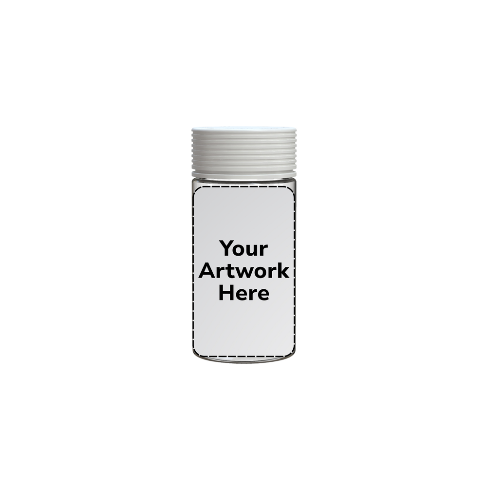 6oz spiral cr jar with application clear white cap
