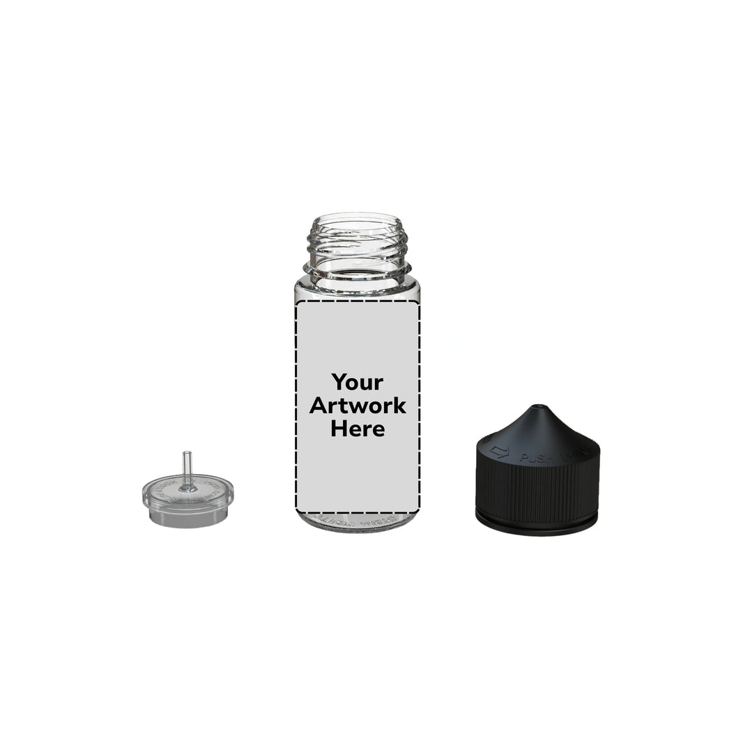 image 75ml mini unicorn bottle clear black cap