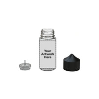 75ml mini unicorn bottle clear black cap