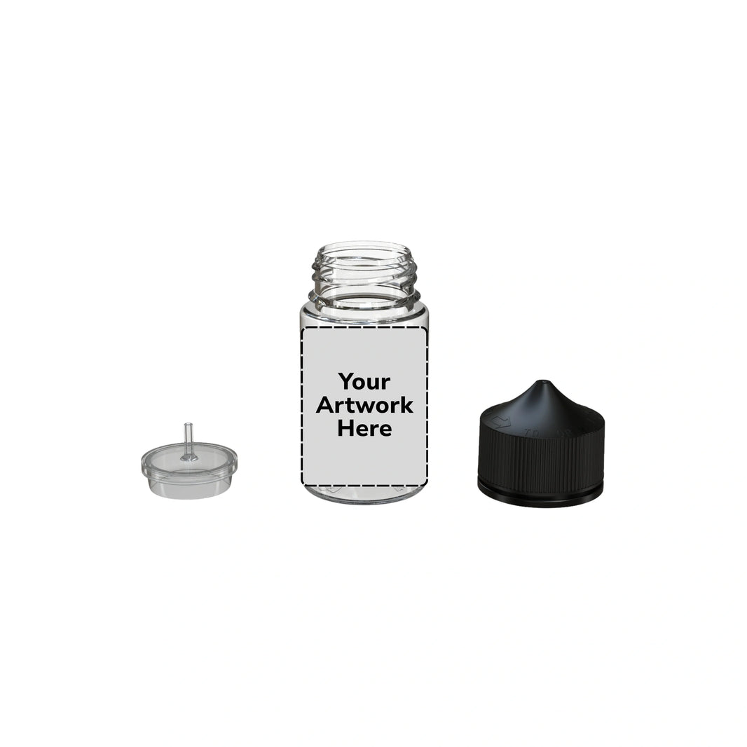 image 75ml stubby unicorn bottle clear black cap