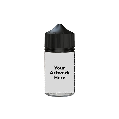 75ml stubby unicorn bottle clear black cap