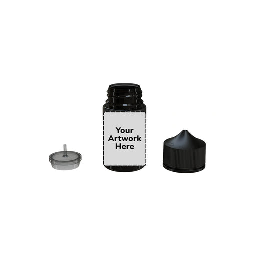 75ml stubby unicorn bottle translucent black