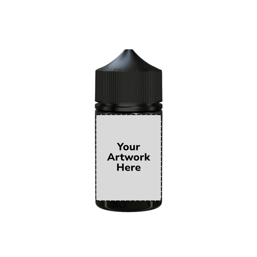 75ml stubby unicorn bottle translucent black