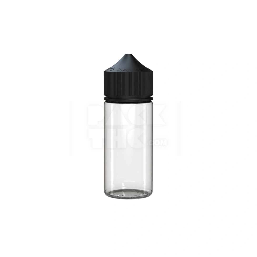 75ml mini pet unicorn bottle clear natural black cap 400 count