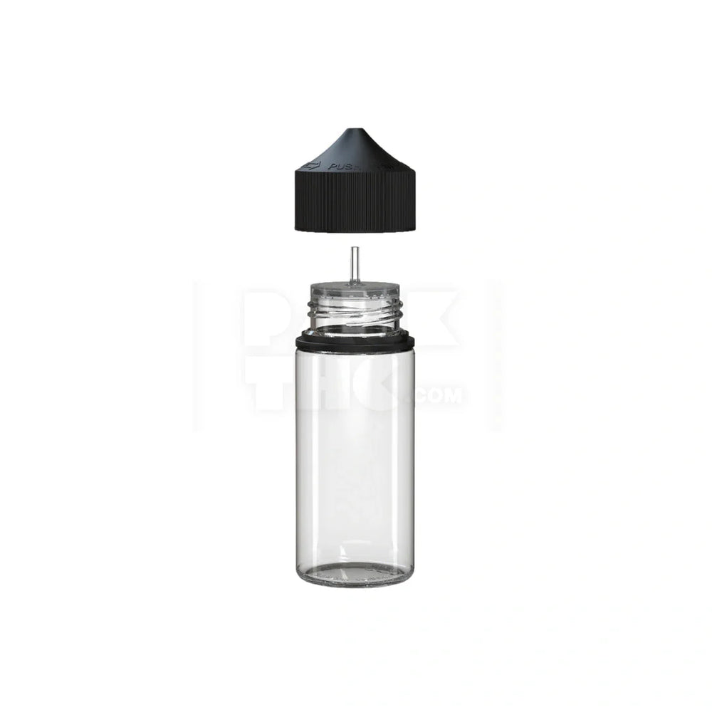 75ml mini pet unicorn bottle clear natural black cap 400 count