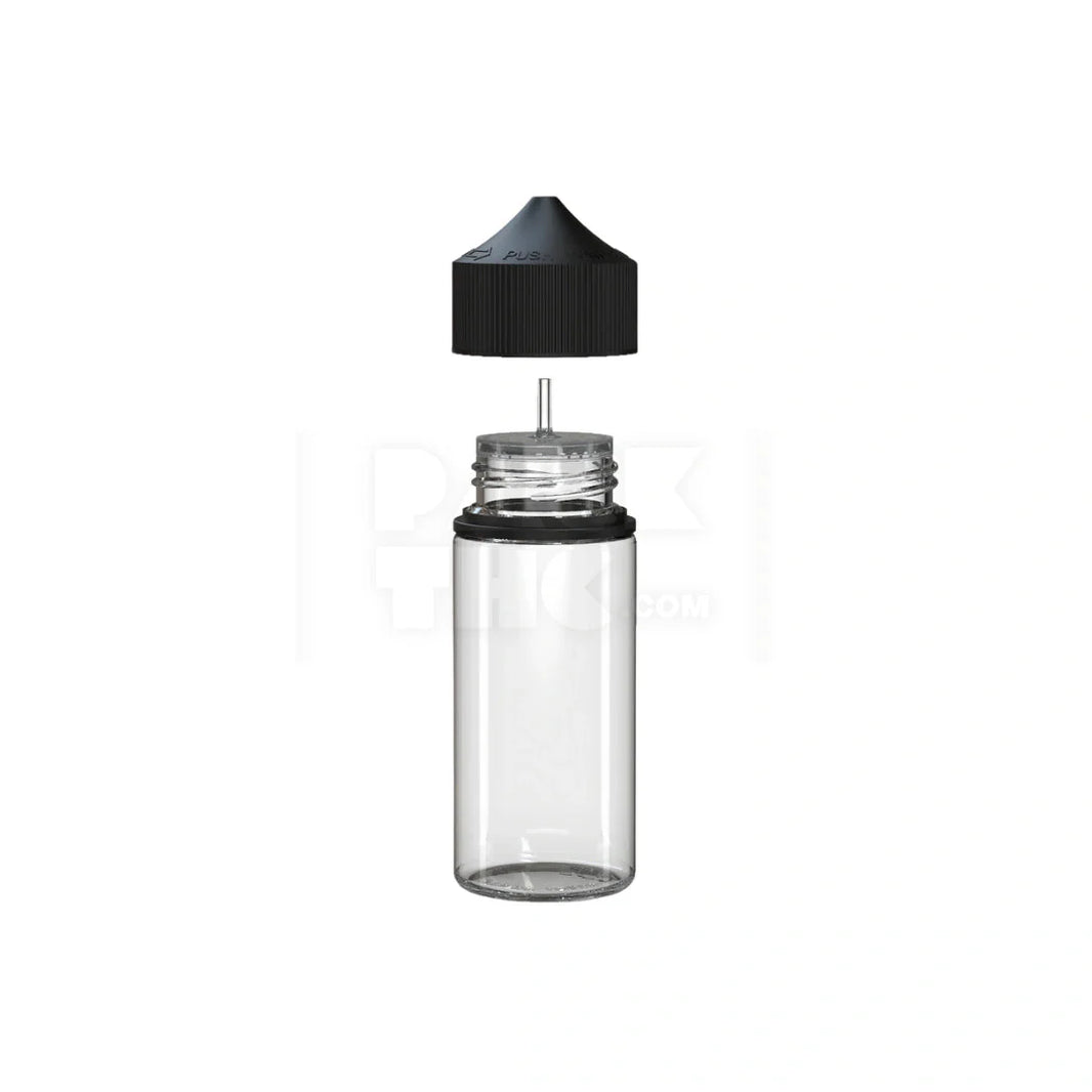 image 75ml mini pet unicorn bottle clear natural black cap 400 count