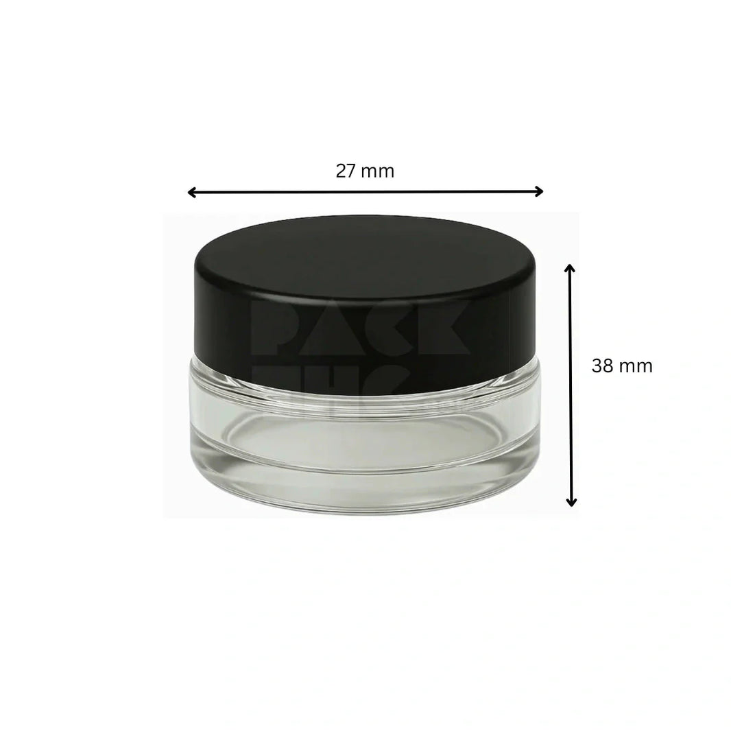 image 7 ml cr glass round concentrate container black lid