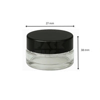 7 ml cr glass round concentrate container black lid