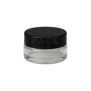 7 ml cr glass round concentrate container black lid