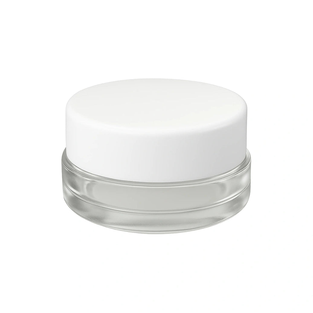 7 ml cr glass round concentrate container white lid