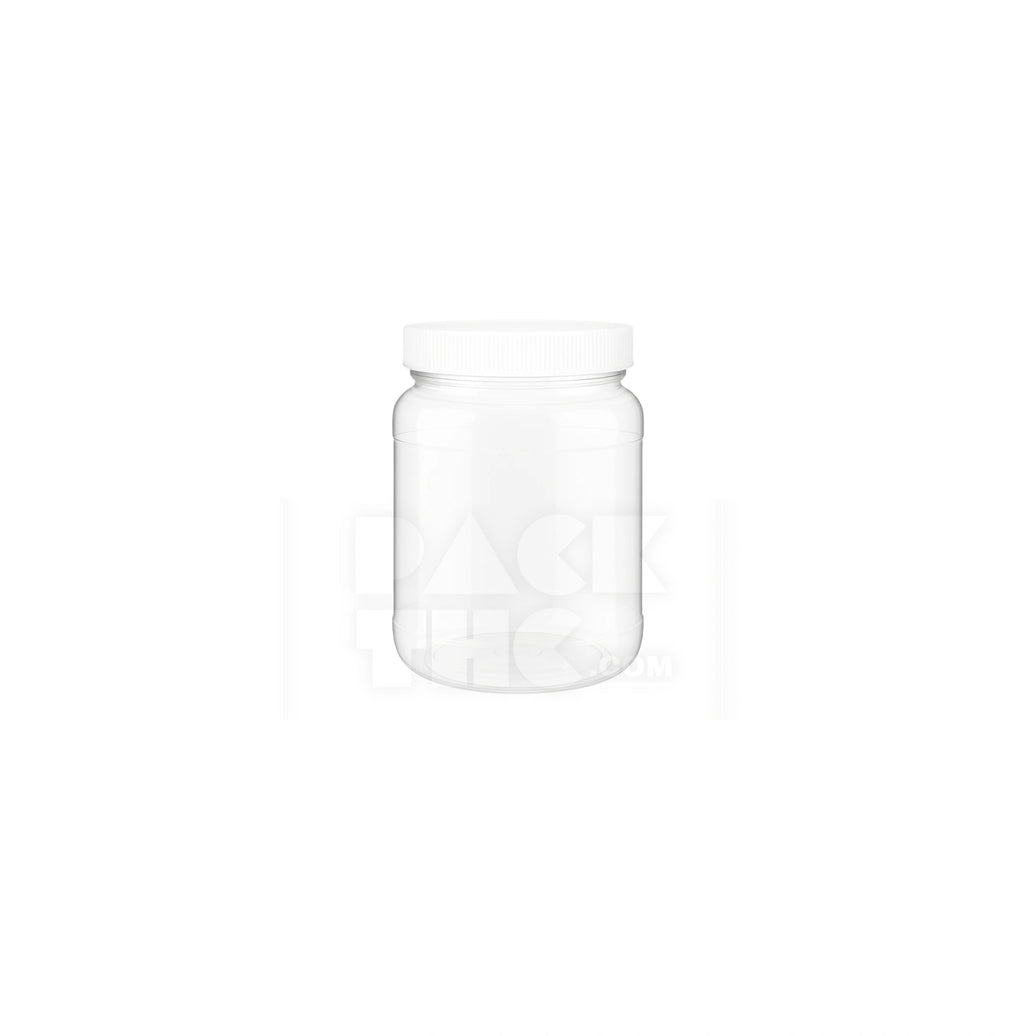 8oz clear pet wide mouth jar clear white lid
