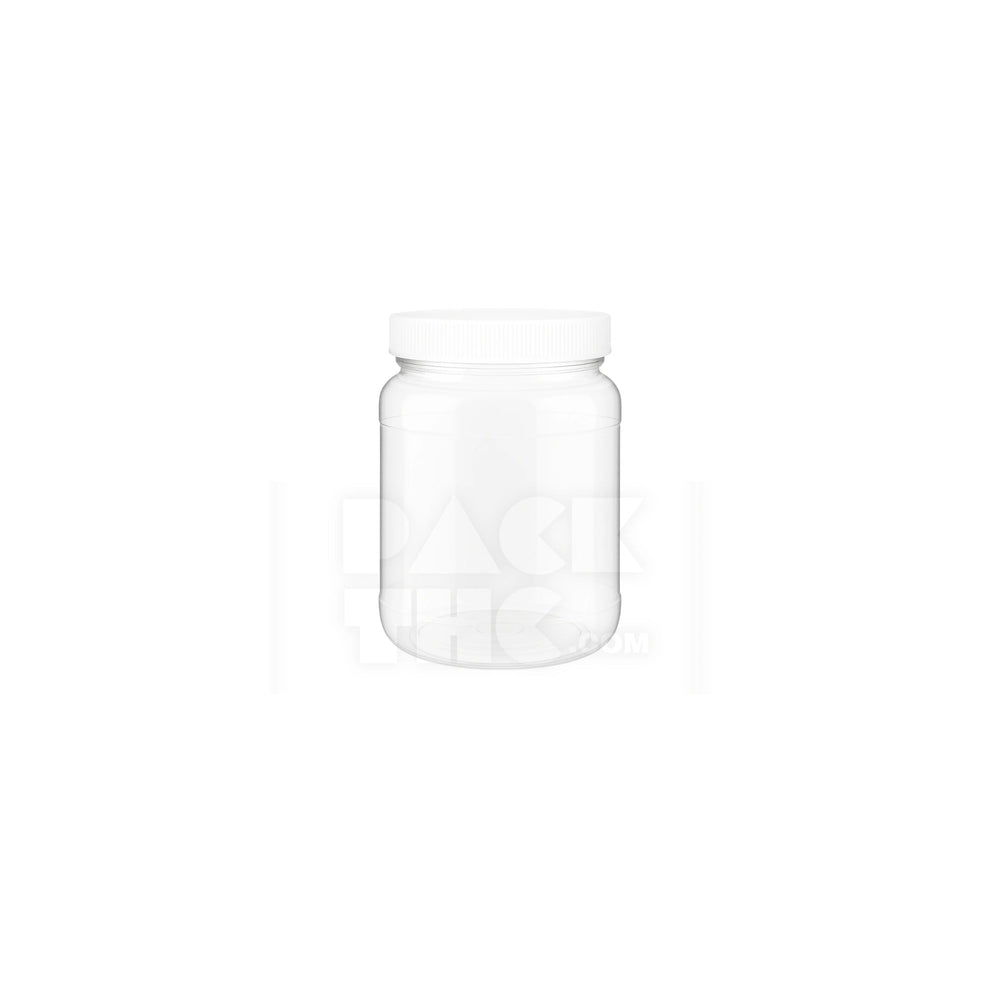 8oz clear pet wide mouth jar clear white lid