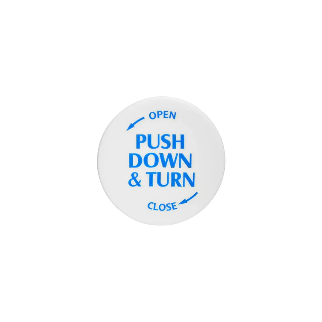 8 dram push turn cr bottles blue