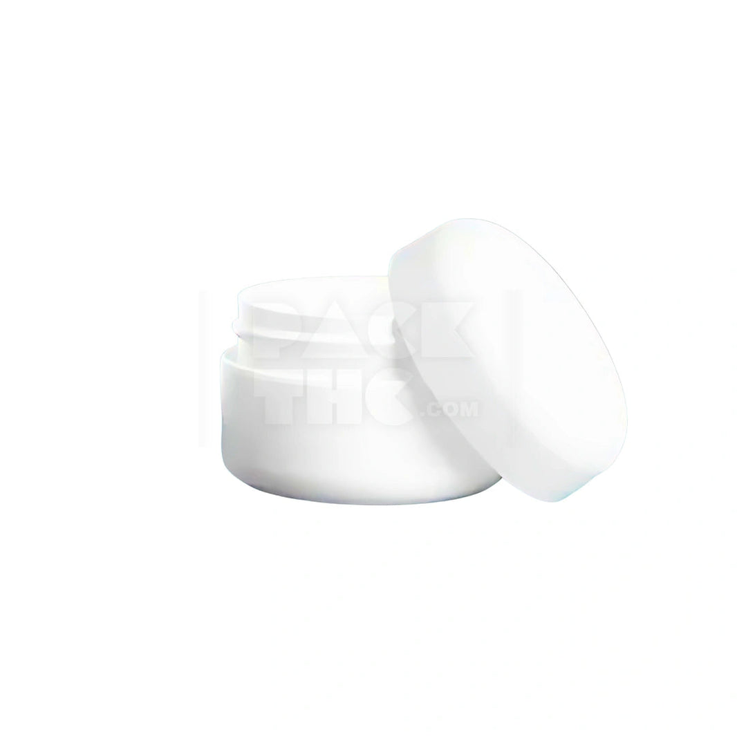 image 8OZ DOME JARS - WHITE WITH WHITE CAP - (100 COUNT) Pack THC