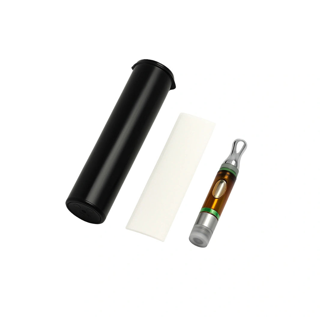 image 90MM CR PRE-ROLL POP-TOP TUBE - BLACK | PackTHC - (1000)