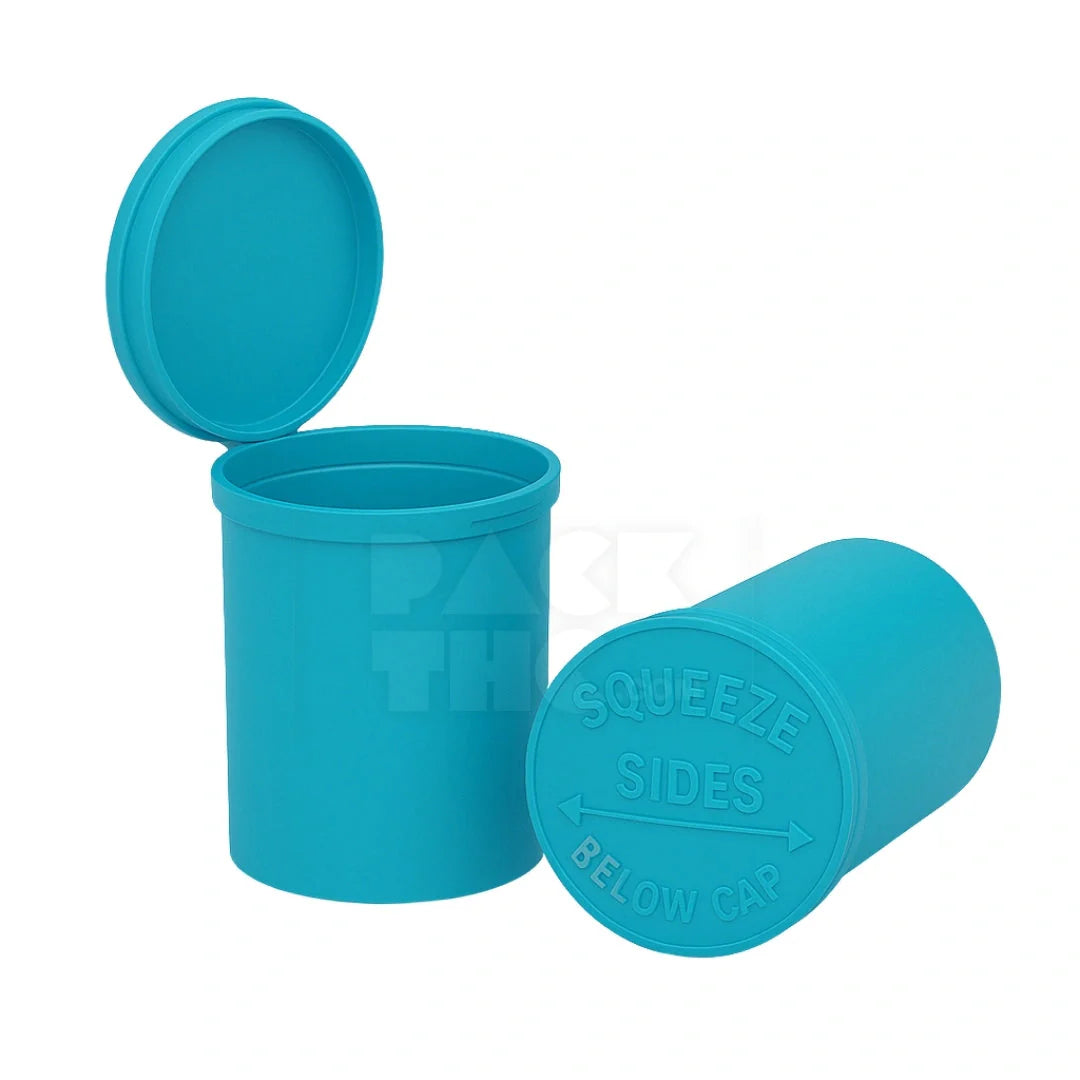 90 dram pop top vial aqua blue