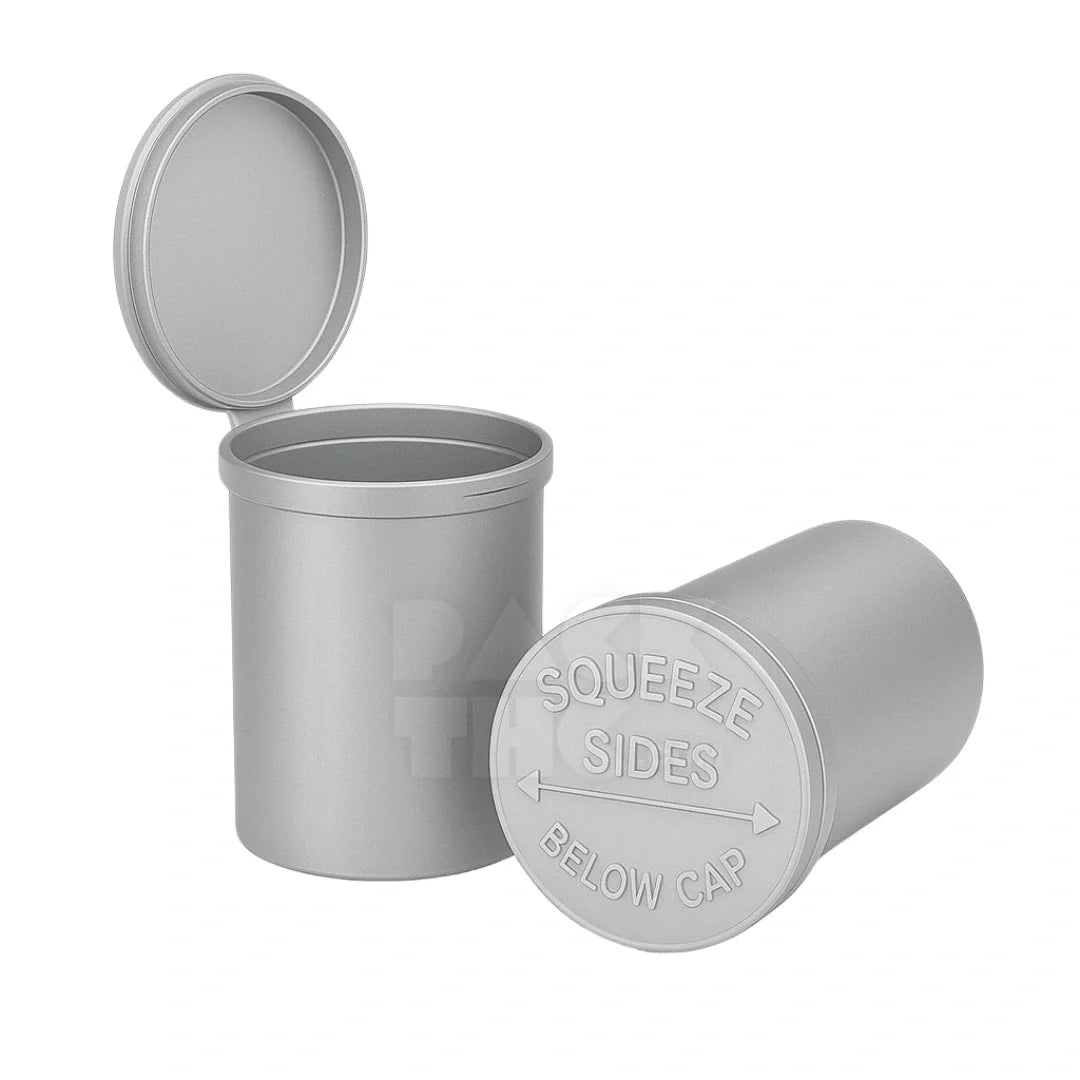 90 dram pop top vial silver