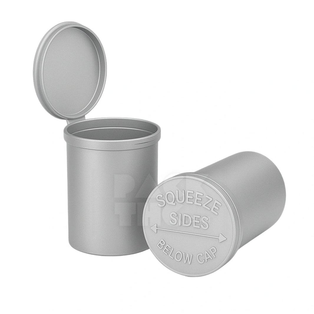 image 90 DRAM POP TOP VIAL - SILVER - (45 COUNT) Pack THC