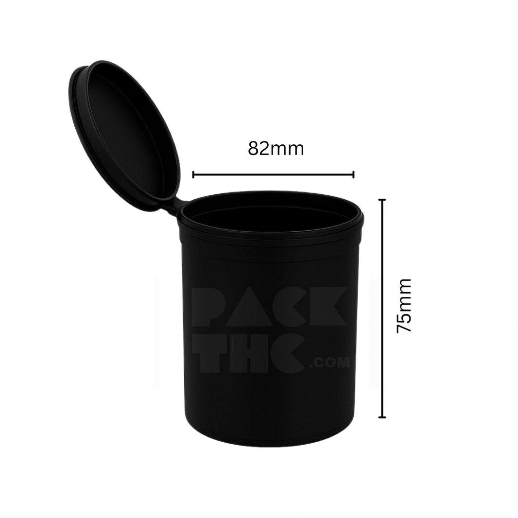 image 90 DRAM POP TOP VIAL - BLACK - (45 COUNT) Pack THC