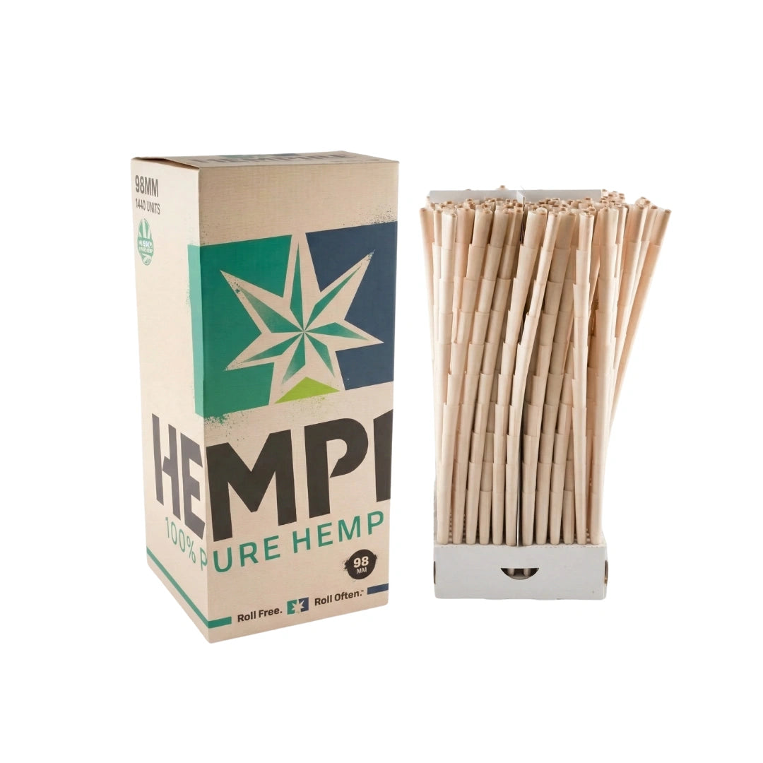109mm White Hempire Paper Cones | Pre-Rolled – Bulk Case (1000 Count)