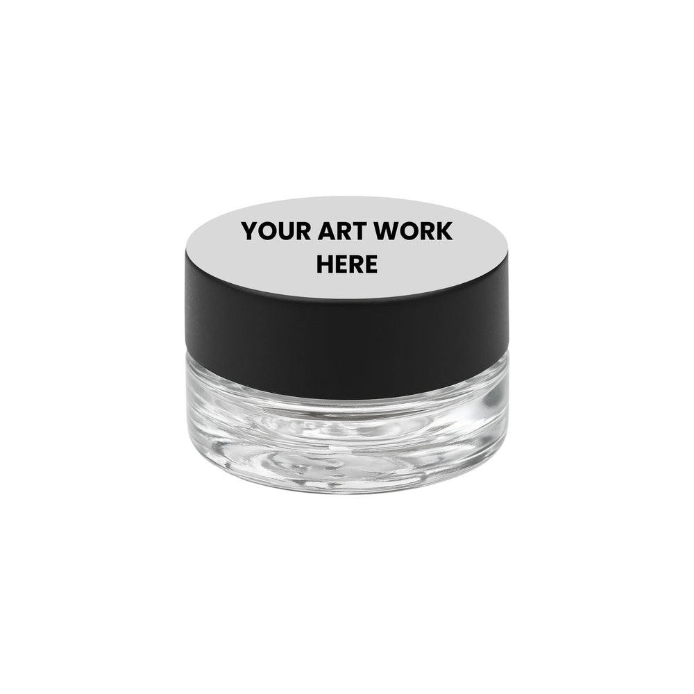 Packthc Custom Printed Stickers - 1" X 1" Square For 5ml Square Jar Lid Or Bottom - all colors