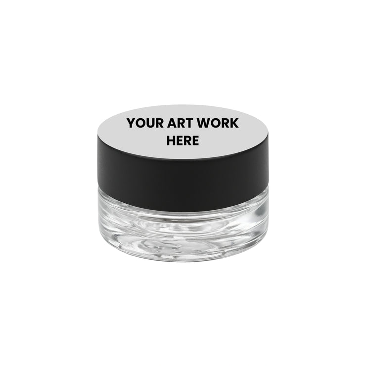 5 Ml Glass Child Safe Concentrate Container With Black Or White Cap With Labels & Application - Black cap