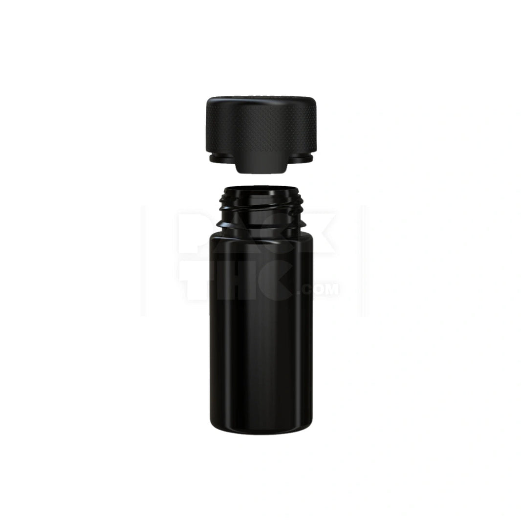 image 100ML AVIATOR CR BOTTLE WITH FRICTION FIT CLOSURE & TAMPER EVIDENT BREAK-OFF BAND (OPAQUE BLACK BOTTLE WITH OPAQUE BLACK CLOSURE) - (400 count) Pack THC